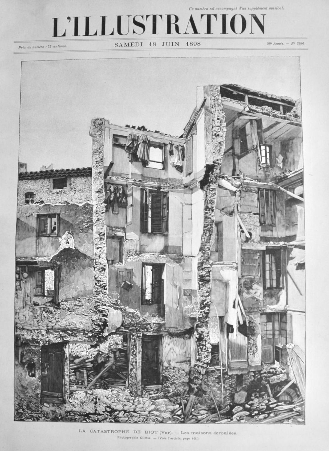 La Catastrophe De Biot. -Les maisons ecroulees.  1898.
