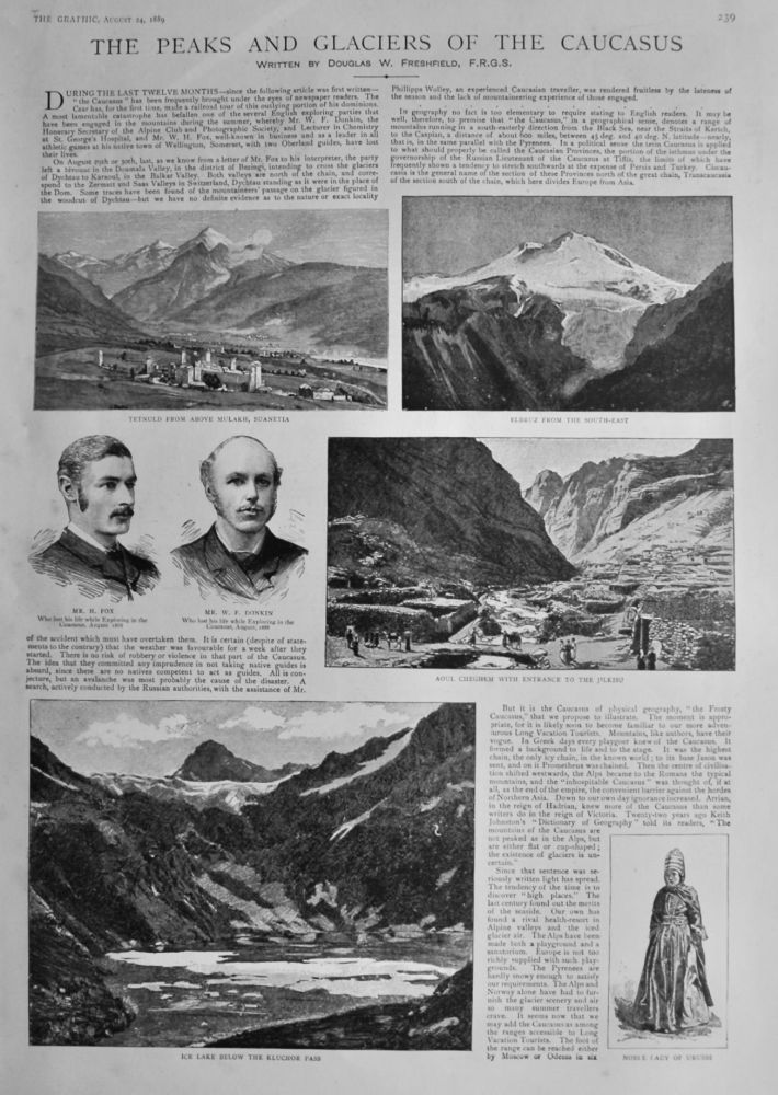 The Peaks and Glaciers of the Caucasus.  1889.