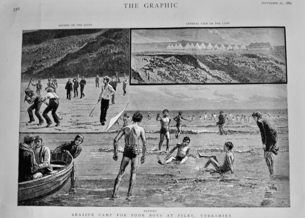 Seaside Camp for Poor Boys at Filey, Yorkshire.  1889.