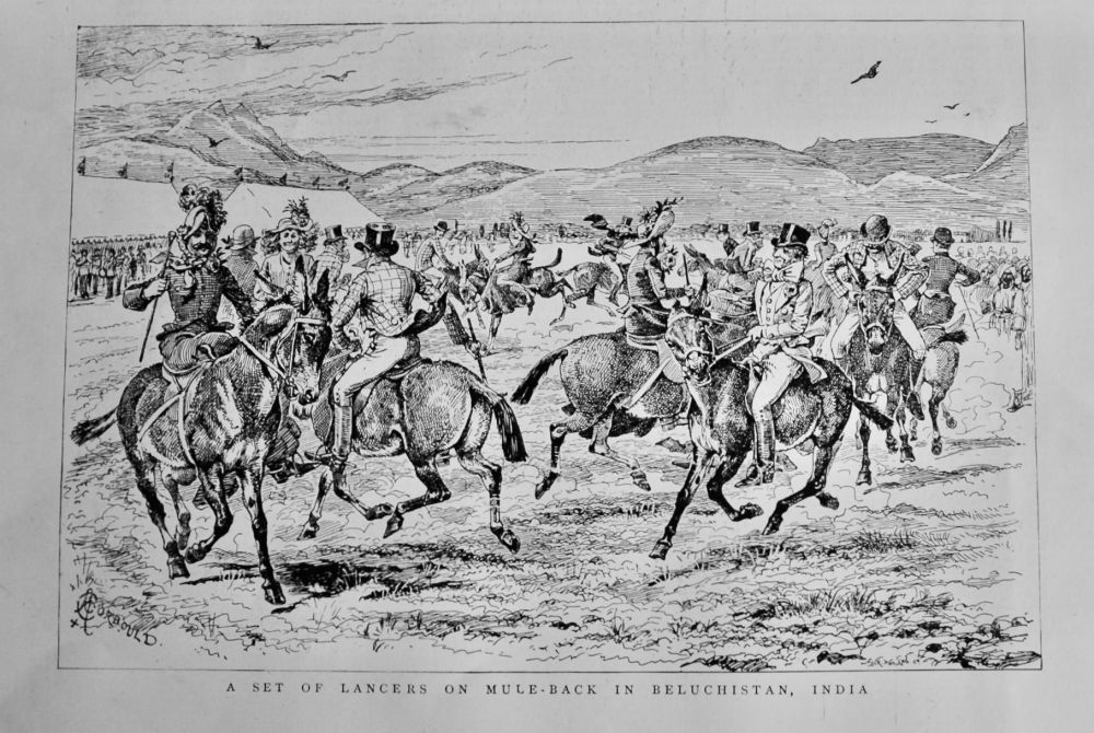A Set of Lancers on Mule-Back in Beluchistan, India.  1889.