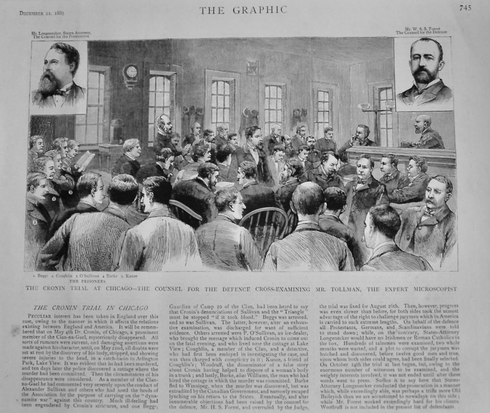 The Cronin Trial in Chicago.  1889.