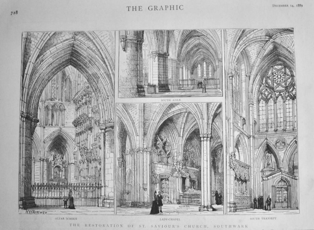 The Restoration of St. Saviour's Church, Southwark. 1889.