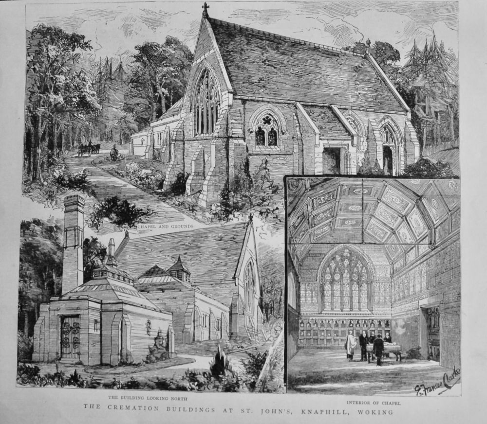 The Cremation Buildings at St. John's, Knaphill, Woking.  1889.