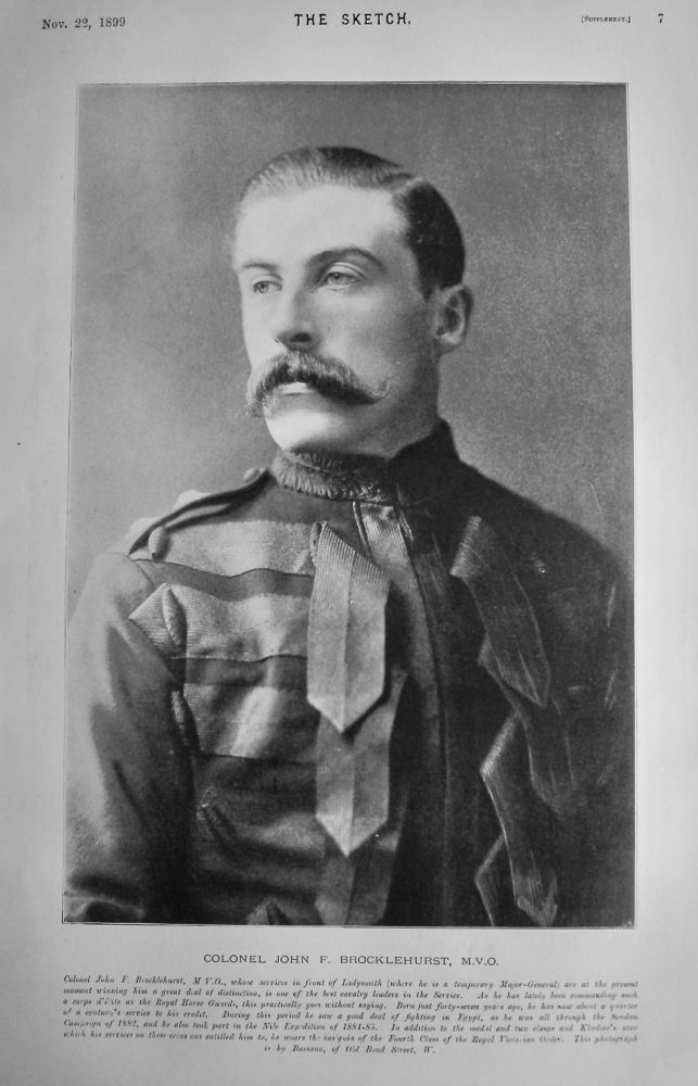 Colonel  John  F.  Brocklehurst,  M.V.O.  1899.