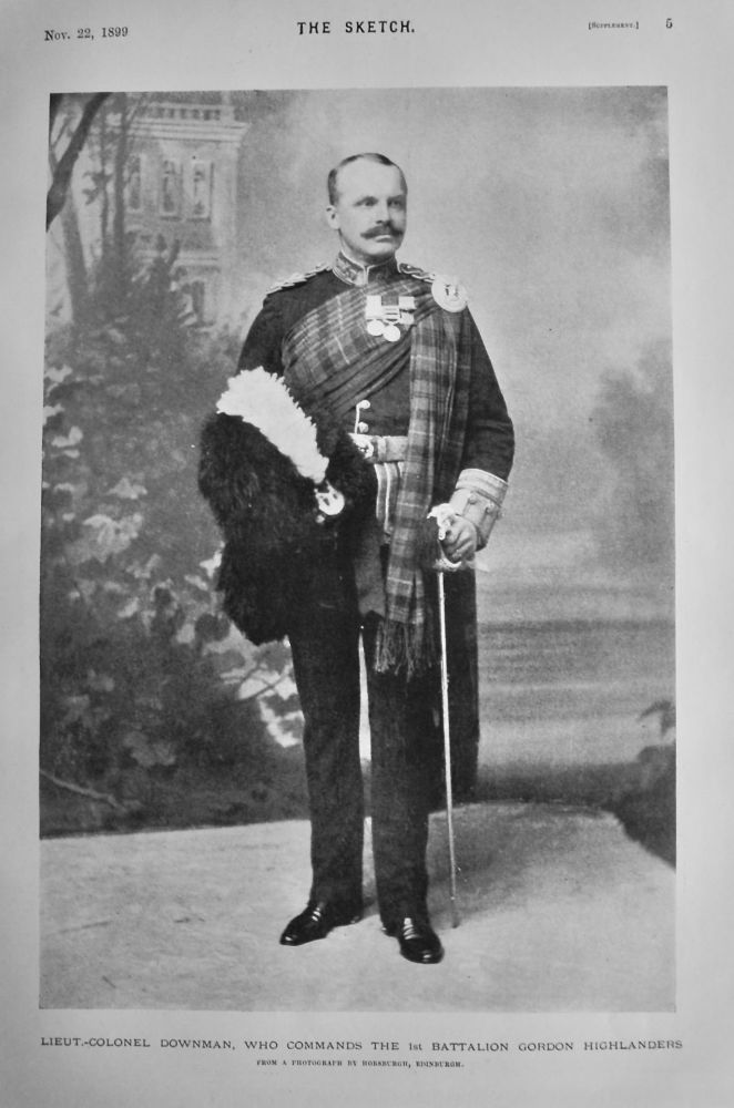 Lieut-Colonel Downman, who commands the 1st Battalion Gordon Highlanders.  1899.