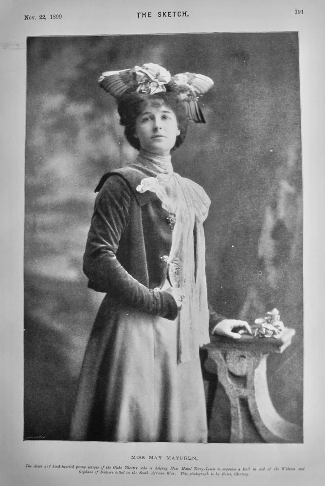 Miss May Mayfren.  (Actress)  1899.