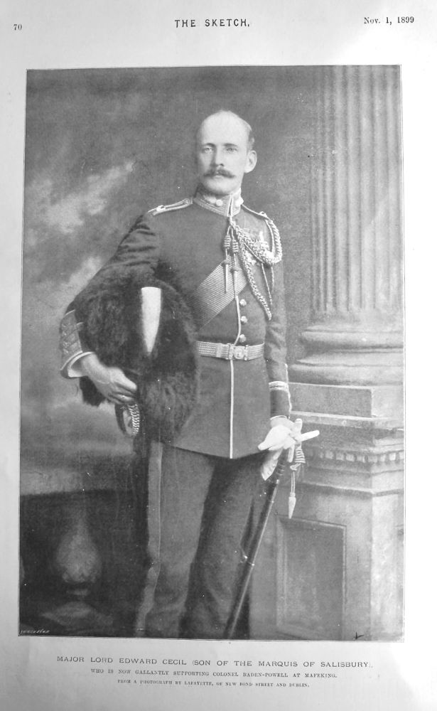 Major Lord Edward Cecil (Son of the Marquis of Salisbury).  1899.