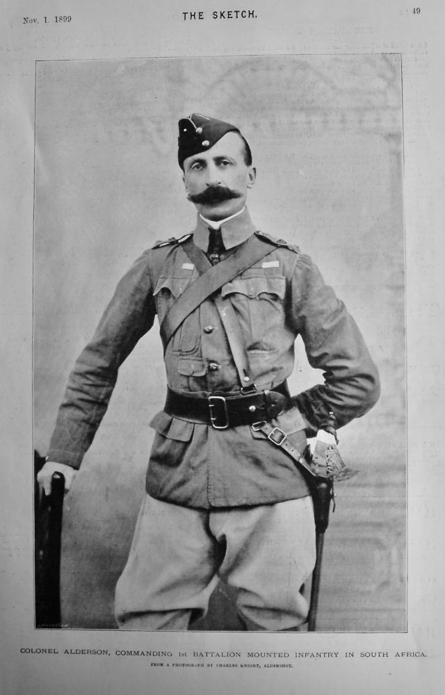 Colonel Alderson, Commanding 1st Battalion Mounted Infantry in South Africa.  1899.