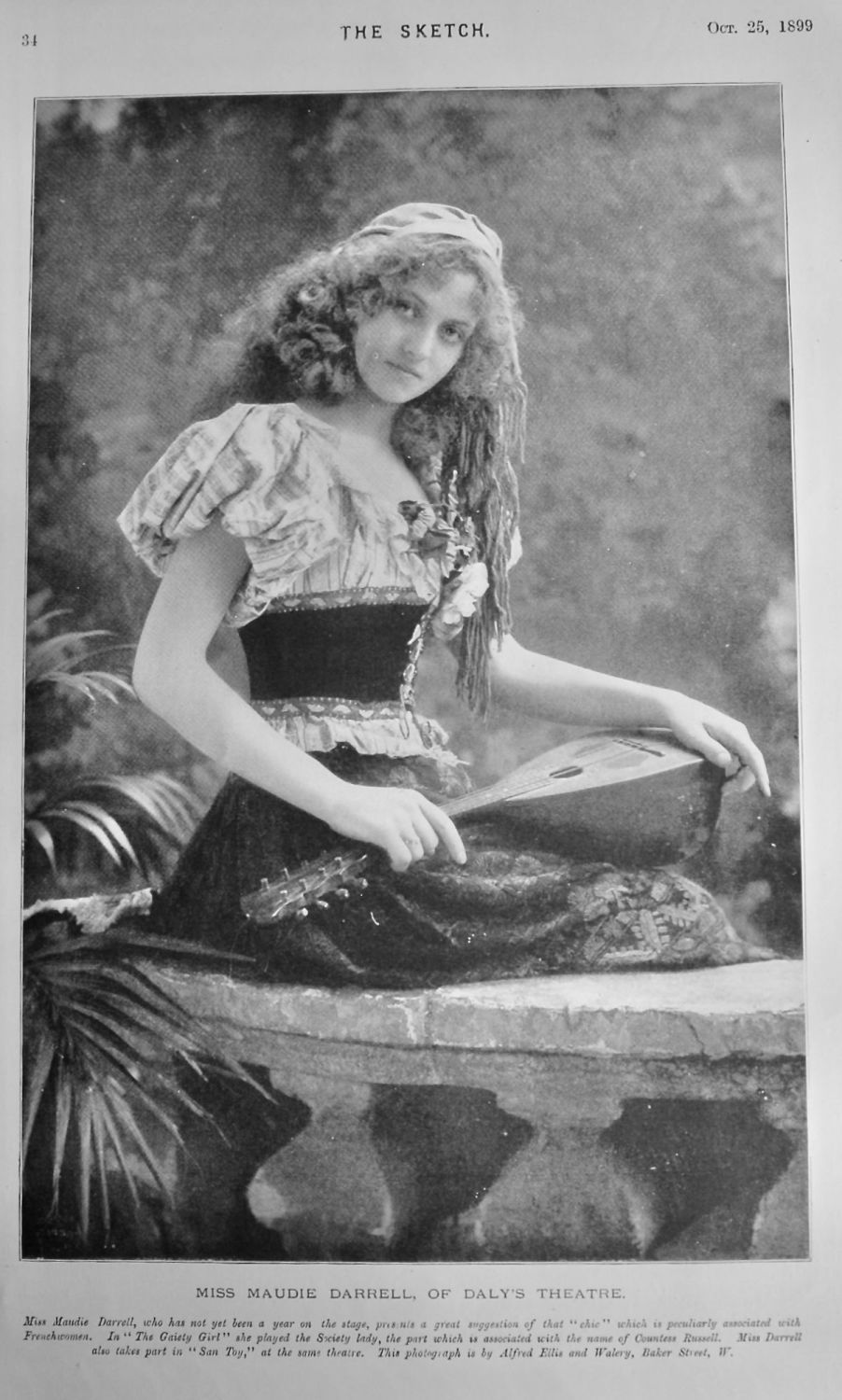 Miss Maudie Darrell, of Daly's Theatre.  1899.