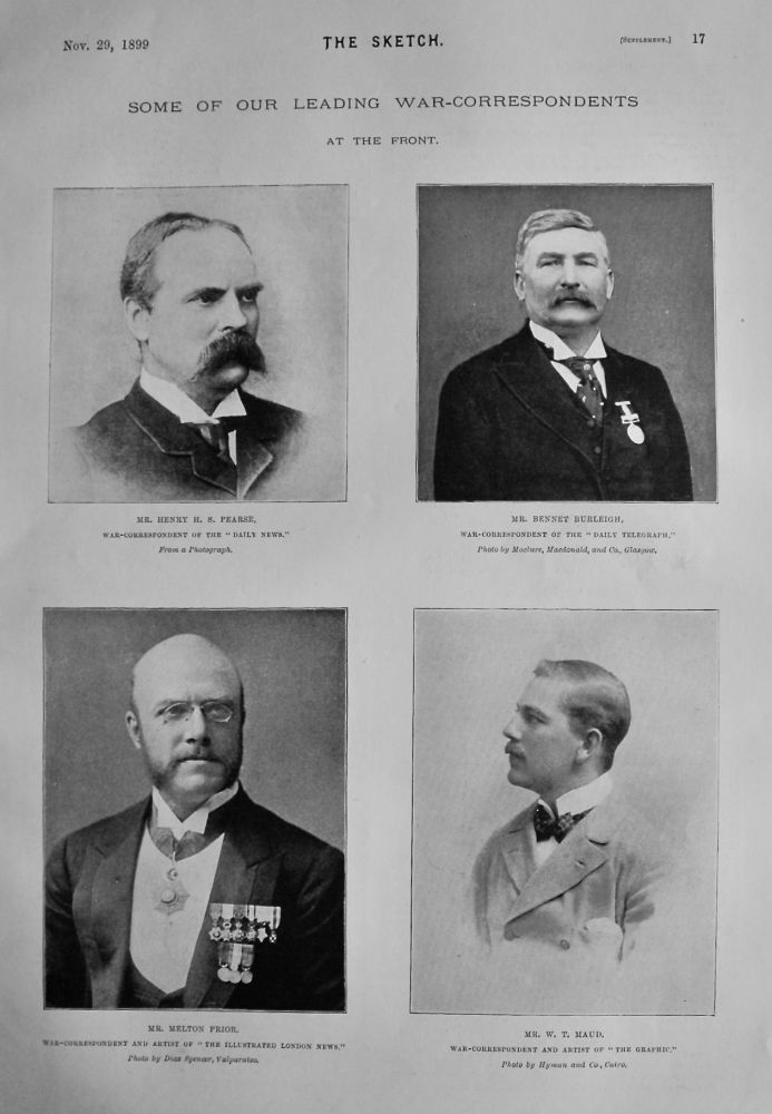 Some of our Leading War-Correspondents, at the Front.  1899.