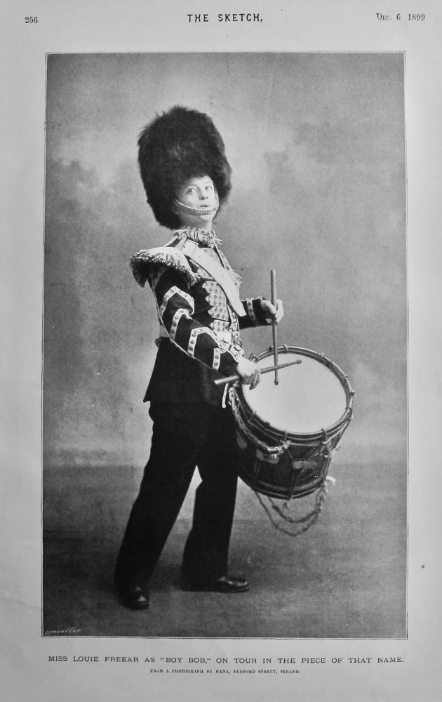 Miss Louie Freear as "Boy Bob," on tour in the piece of that Name.  1899.