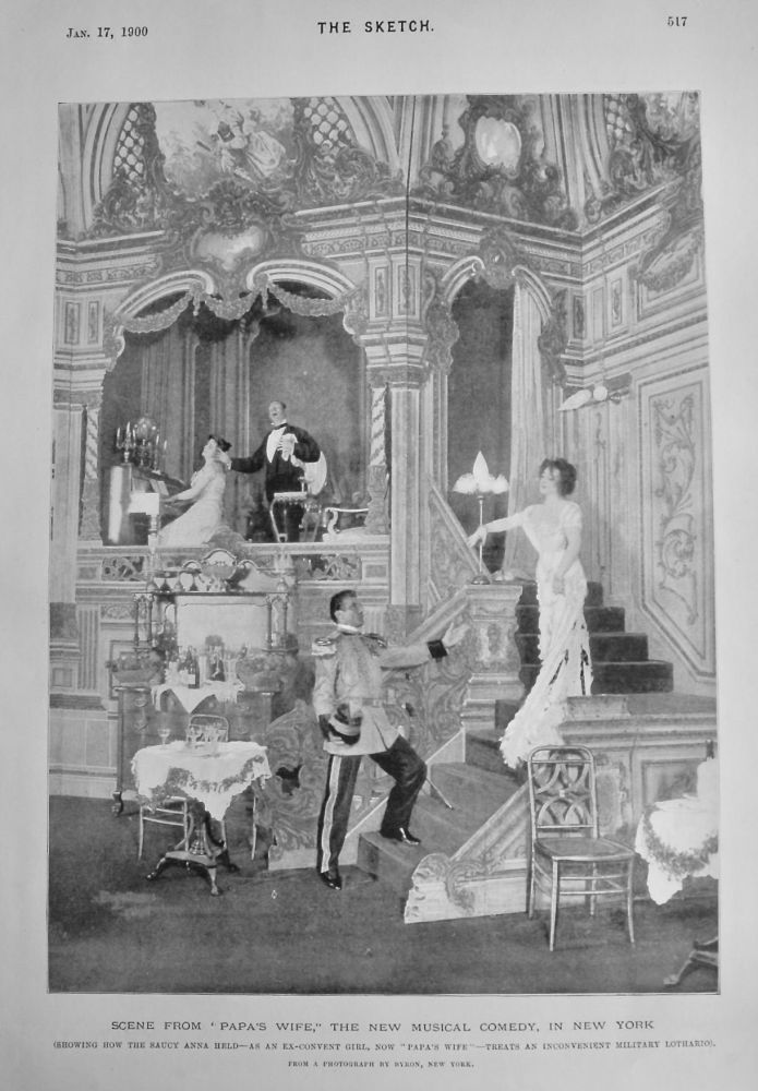 Scene from "Papa's Wife," the New Musical Comedy, in New York.  1900.