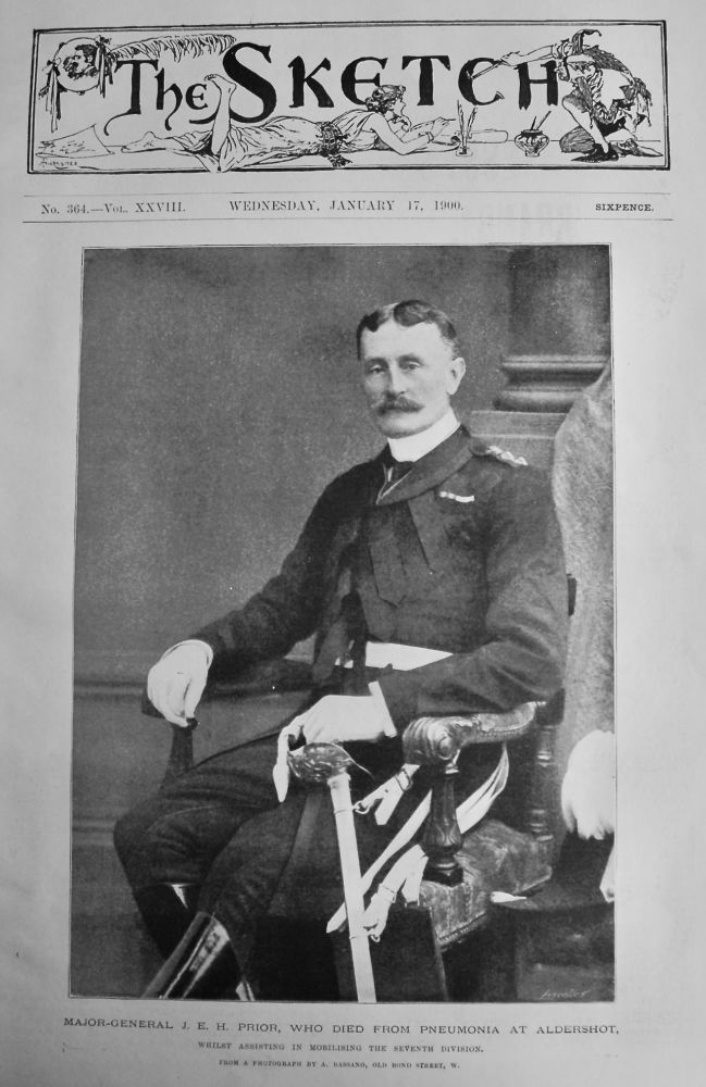 Major-General J. E. H. Prior, who died from "Pheumonia at Aldershot.  1900.