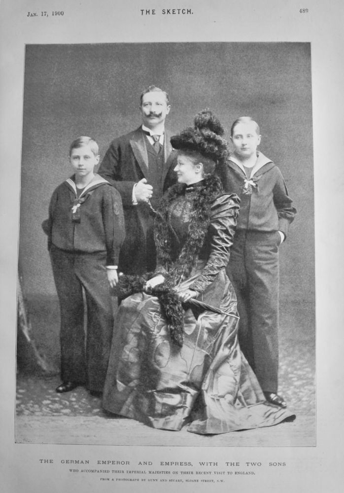 The German Emperor and Empress, with the Two Sons.  1900.