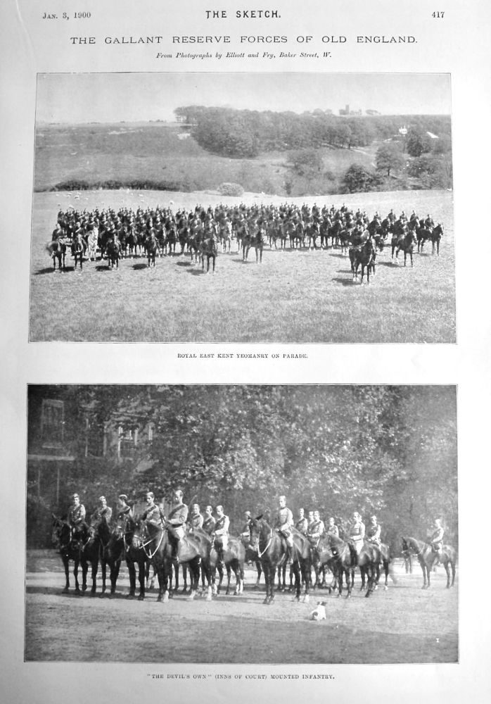 The Gallant Reserve Forces of Old England.  1900.