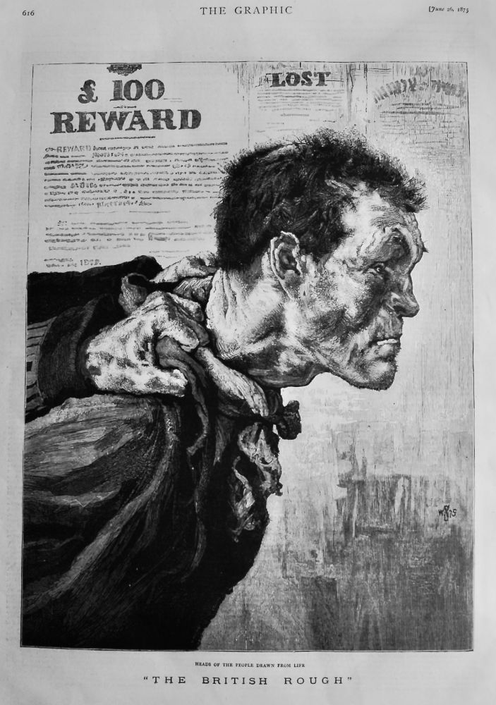 Heads of the People Drawn from Life. :  "The British Rough."  1875.