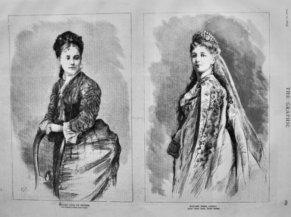 Madame Anna De Belocca  &  Madame Emma Albani.  1875.