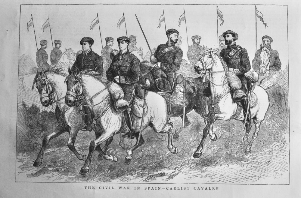 The Civil War in Spain -  Carlist Cavalry.  1875.