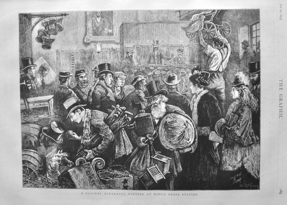 A Railway Clearance Auction at King's Cross Station.  1875.
