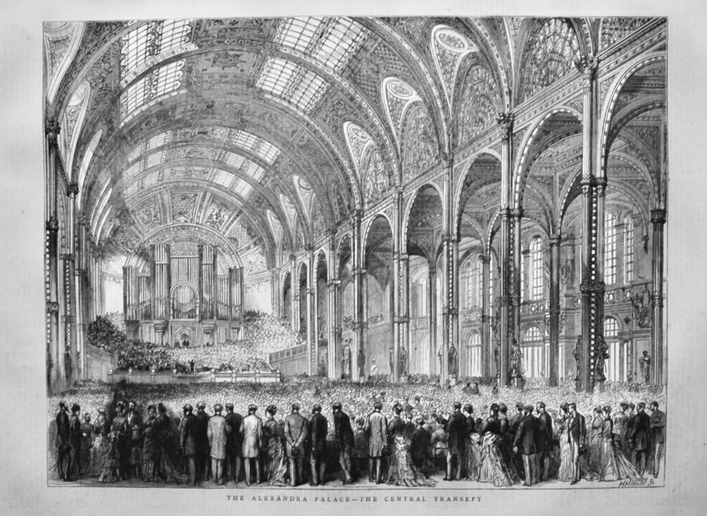 The Alexandra Palace - The Central Transept.  1875.