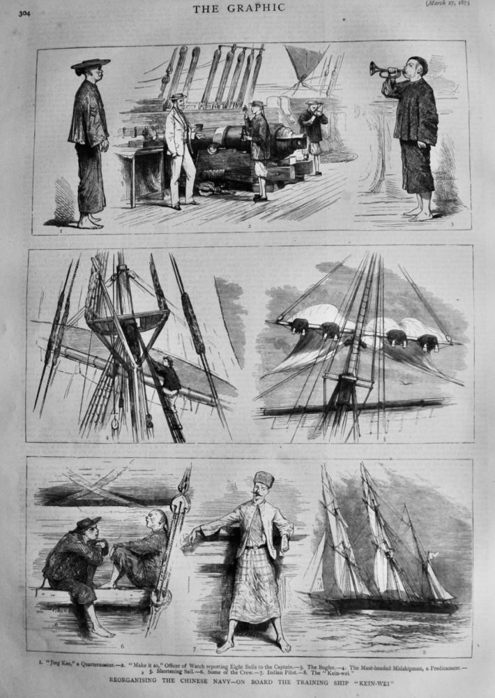Reorganising the Chinese Navy - On Board the Training Ship "Kein-Wei".  1875.