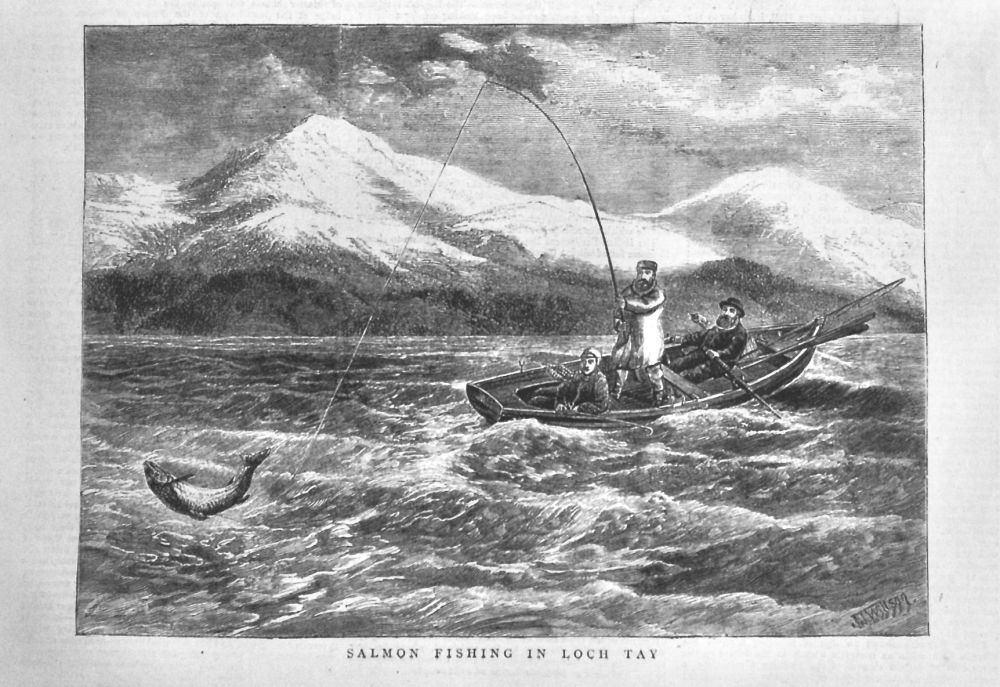 Salmon Fishing in Loch Tay.  1875.