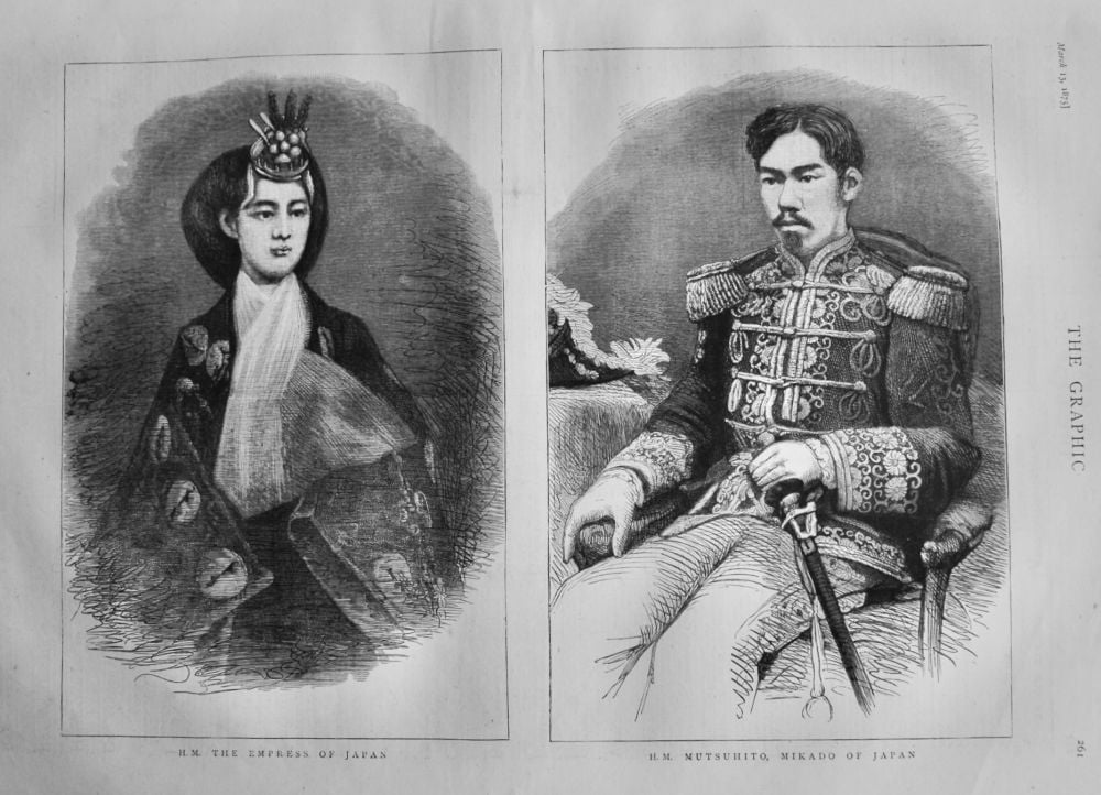 H. M. The Empress of Japan.  &   H.M. Mutsuhito, Mikado of Japan.   1875.
