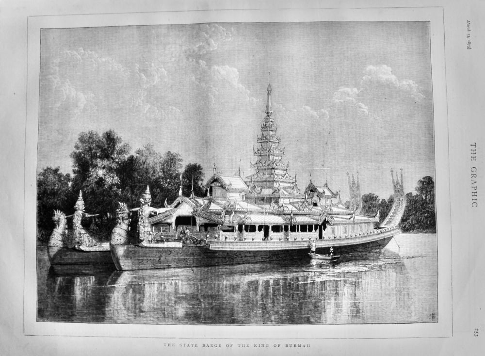 The State Barge of the King of Burmah.  1875.