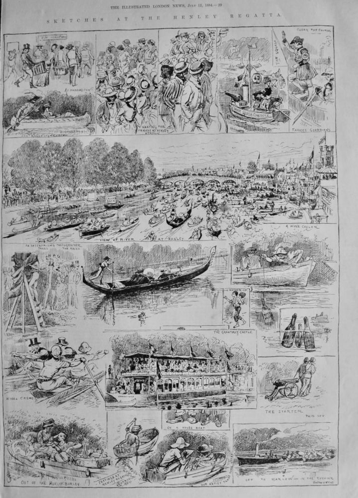 Sketches at the Henley Regatta.  1884.