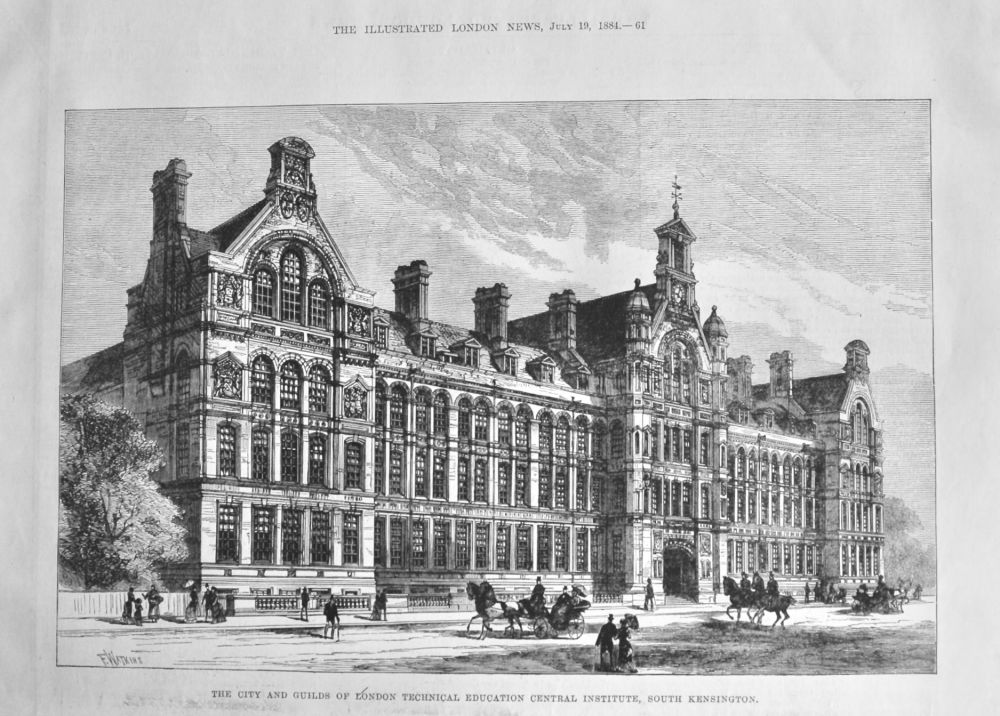 The City and Guilds of London Technical Education Central Institute, South Kensington.  1884.
