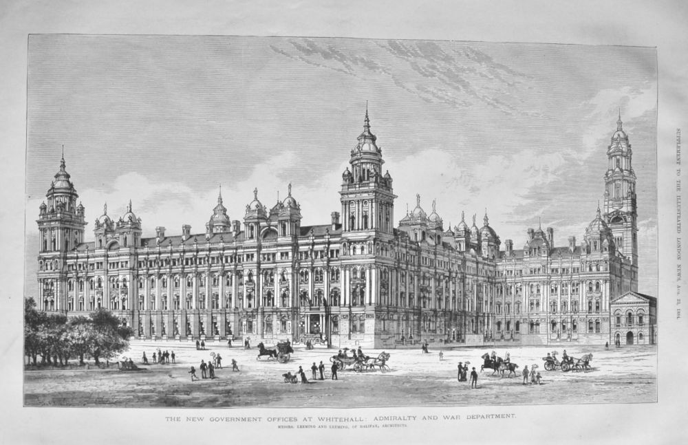 The New Government Offices at Whitehall :  Admiralty and War Department.  1