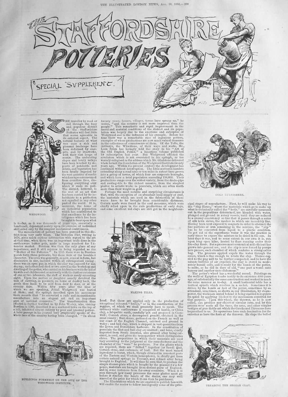 The Staffordshire Potteries.  (Special Supplement).  1884.
