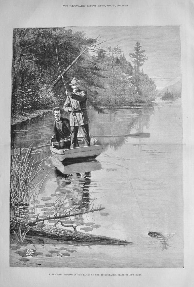 Black Bass Fishing in the Lakes of the Adirondacks, State of New York.  1884.