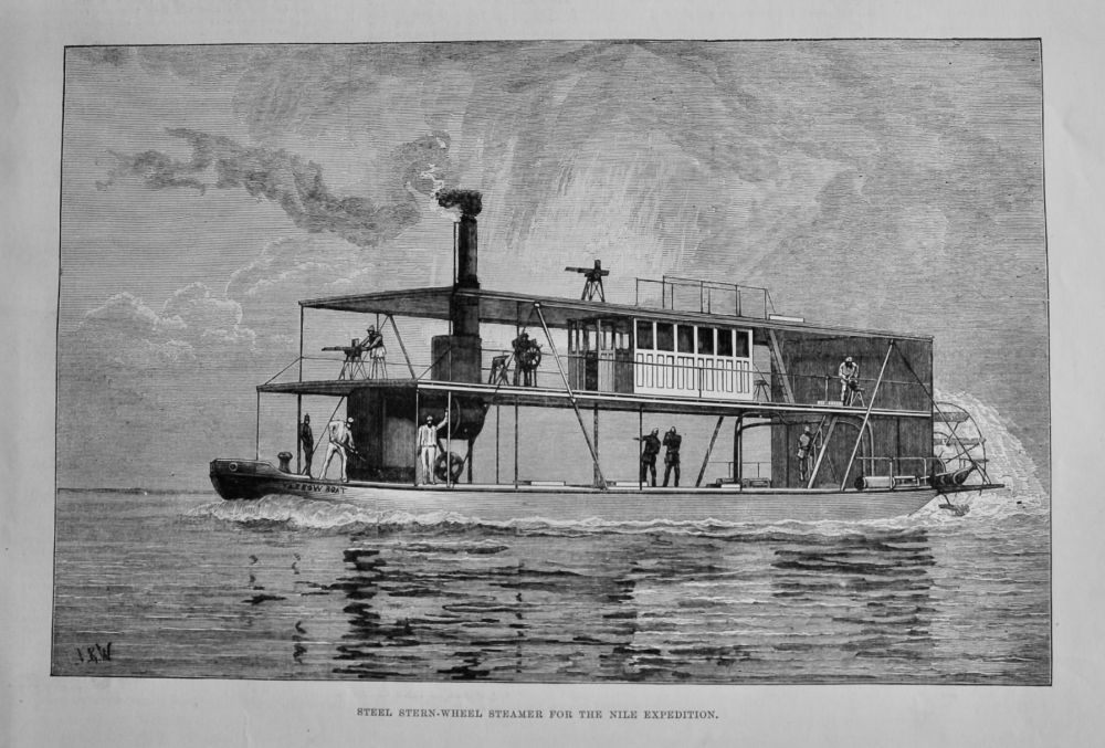Steel Stern-Wheel Steamer for the Nile Expedition.  1884.