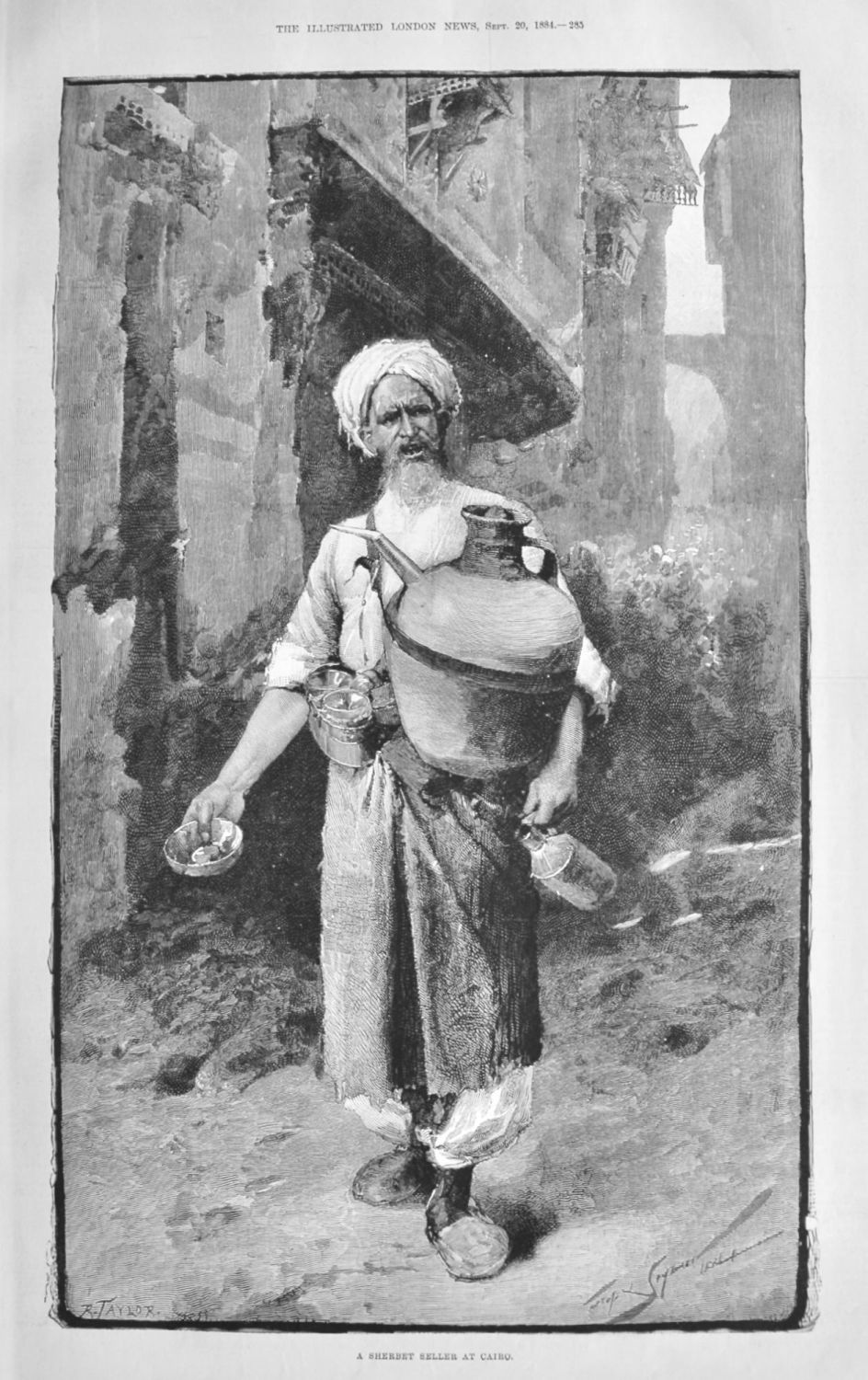 A Sherbet Seller at Cairo.  1884.