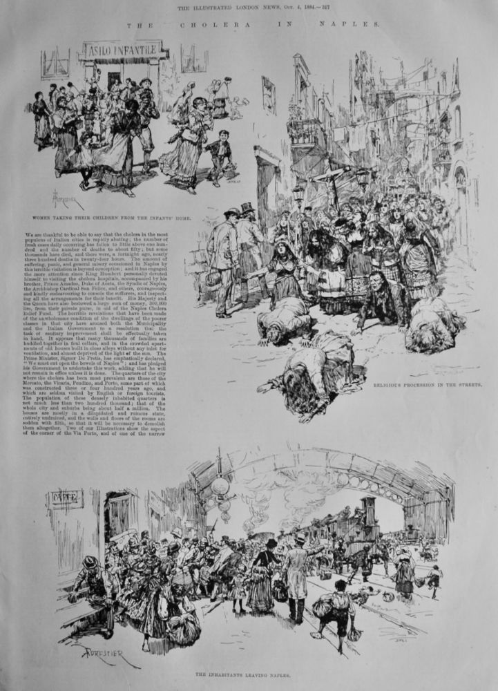 The Cholera in Naples.  1884.