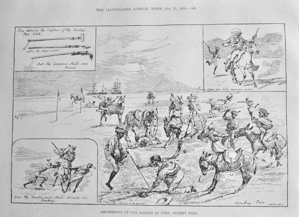 Amusements of our Sailors at Suez : Donkey Polo. 1884.