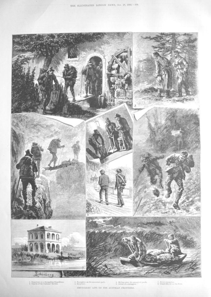 Smugglers' Life on the Austrian Frontiers.  1884.