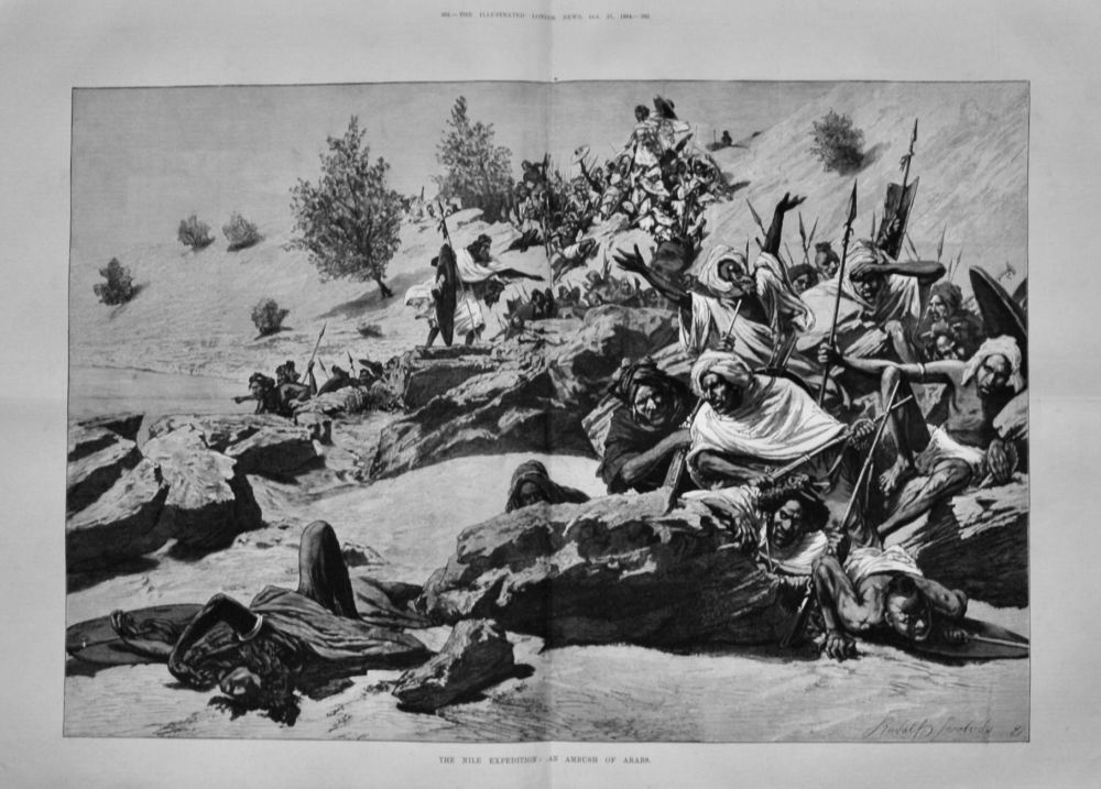 The Nile Expedition :  An Ambush of Arabs.  1884.