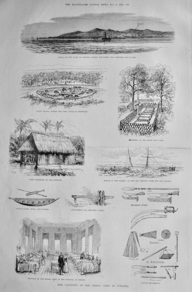 The Captivity of the Nisero Crew in Sumatra.  1884.