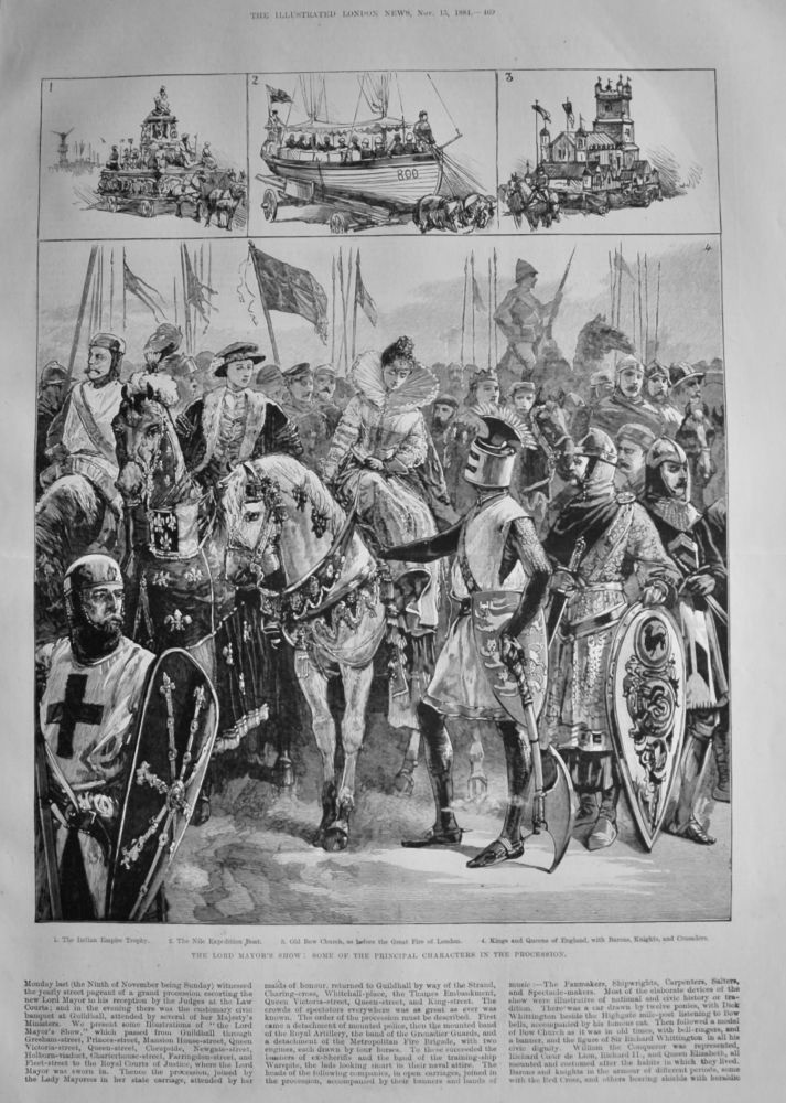 The Lord Mayor's Show :  Some of the Principal Characters in the Procession.  1884.