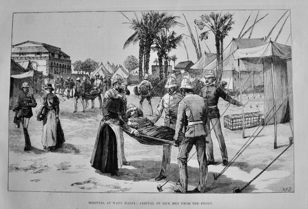Hospital at Wady Halfa :  Arrival of Sick Men from the Front.  1884.