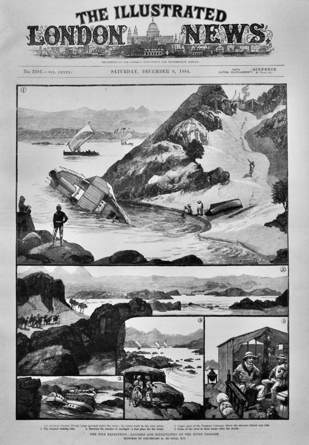 The Nile Expedition :  Dangers and Difficulties of the River Passage.  1884