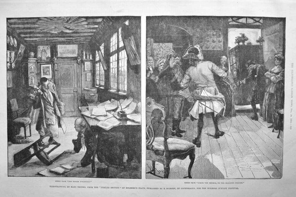 Illustrations , by Hans Teger, from the "Jubilee Edition" of Holberg's Plays. published by E. Gojeson, of Copenhagen, for the Holberg Jubilee Festival