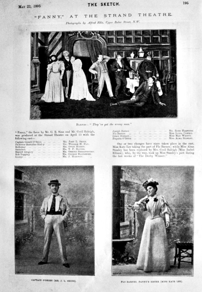 "Fanny," at the Strand Theatre.  1895.