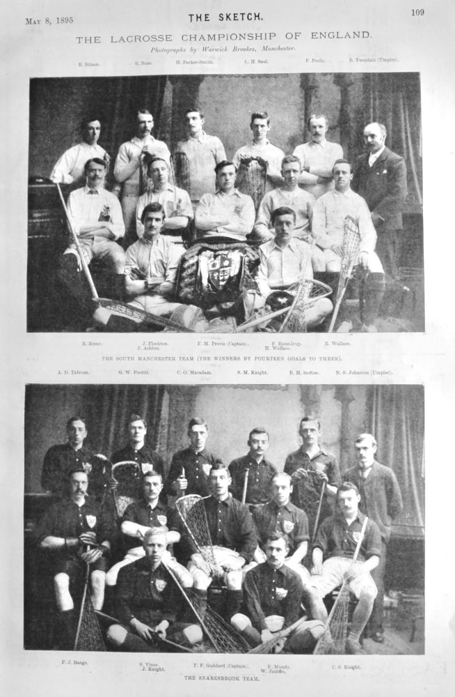 The Lacrosse Championship of England. (The South Manchester Team  v.  The Snaresbrook Team.) 1895.