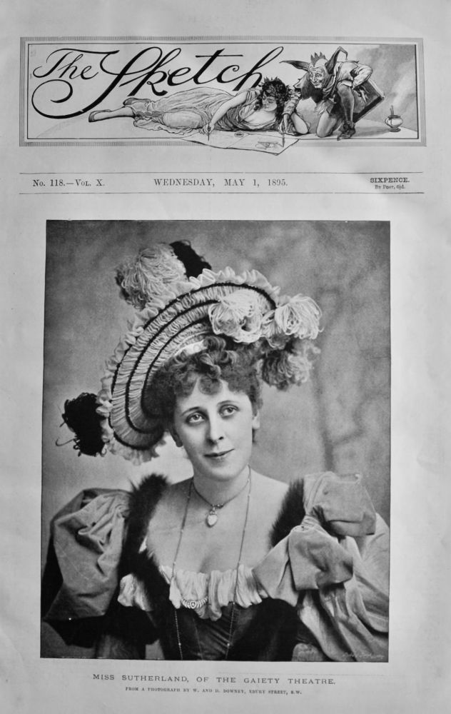 Miss Sutherland of the Gaiety Theatre.  1895.