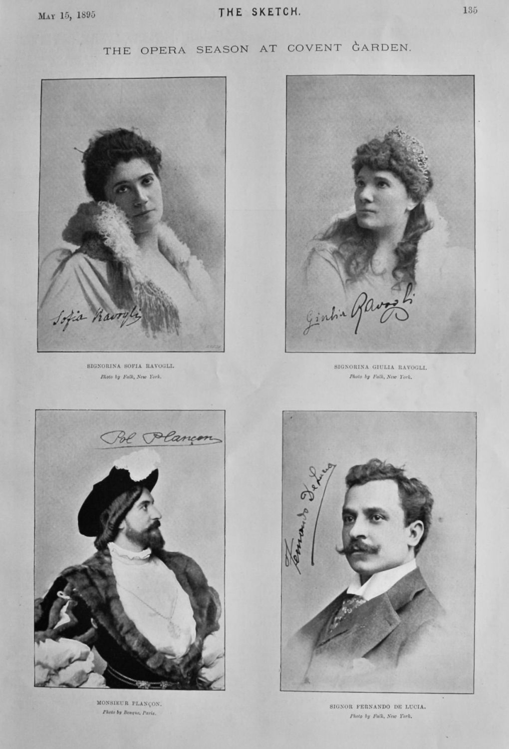The Opera Season at Covent Garden.  1895.