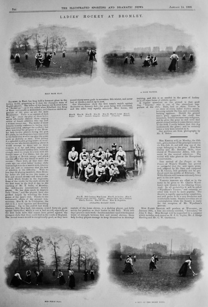Ladies' Hockey at Bromley.  1899.