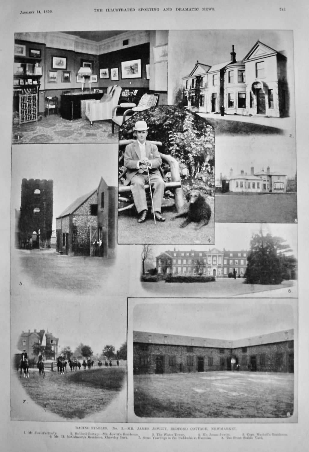 Racing Stables. No. 3.- Mr. James Jewitt, Bedford Cottage, Newmarket.  1899